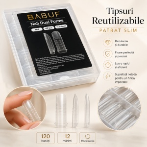 Tipsuri Reutilizabile | Patrat SLIM | 120 buc. | 12 marimi - Img 2