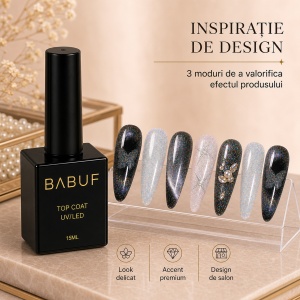 Top Coat Cat Eye | Holografic Magnetic | TCE8 | 15ml - Img 6