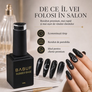 Baza Rubber | Negru Cosmic | RBG21 | 15ml - Img 7