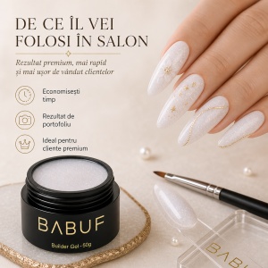 Gel de Constructie Autonivelant | Milky Glitter Glow | BGG9 | 50g - Img 7