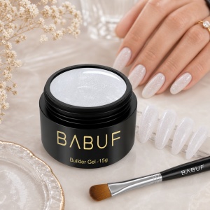 Gel de Constructie Camuflaj | Alb Laptos cu Glitter | CBG1 | 15g - Img 3