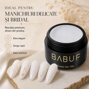Gel de Constructie Camuflaj | Alb Laptos cu Glitter | CBG1 | 30g - Img 5