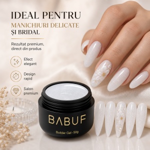Gel de Constructie Camuflaj | Alb Laptos cu Glitter | CBG1 - Img 5