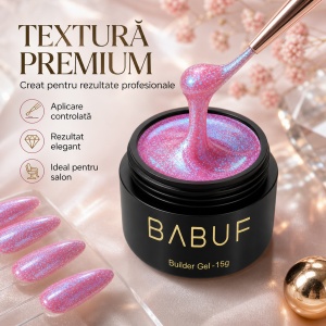 Gel de Constructie Mermaid | Hot Pink Shimmer | MBG3 | 15g - Img 4