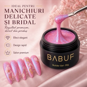 Gel de Constructie Mermaid | Hot Pink Shimmer | MBG3 | 30g - Img 5
