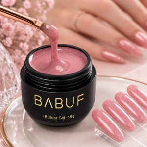 Gel de Constructie Reflectiv Autonivelant | Blush Pink Sparkle | GBG10 | 15g - Img 3