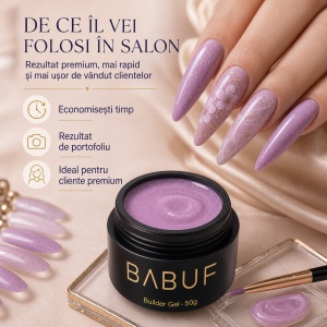 Gel de Constructie Reflectiv Autonivelant | Lavender Sparkle | GBG9 | 50g - Img 7