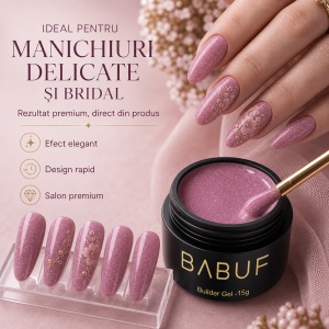 Gel de Constructie Reflectiv Autonivelant | Mauve Sparkle | GBG16 | 15g - Img 5