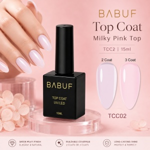 Top Coat | Milky Pink Top | TCC2 | 15ml - Img 3