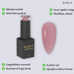 Baza Rubber | Nude Catifelat | RB34 | 15ml - Img 2