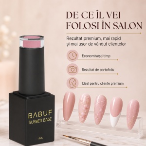 Baza Rubber | Nude Catifelat | RB34 | 15ml - Img 7