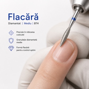 Capat Freza / Bit, Diamantat | Mediu | Flacără Albastră | BT4 | 2.1x8 mm - Img 5