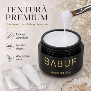 Gel de Constructie Autonivelant | Alb Laptos Glitter | BGG1 | 50g - Img 4