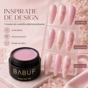 Gel de Constructie Autonivelant | Glitter Pink Cloud | BGG6 | 50g - Img 6