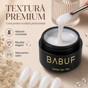 Gel de Constructie Autonivelant | Milky Glitter Glow | BGG9 | 50g - Img 4