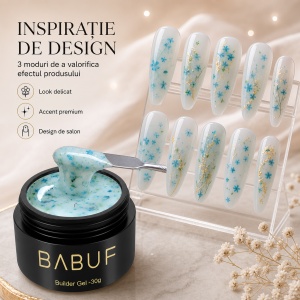Gel de Constructie Flori Uscate | Milky Blue Petals | BGFU2 | 30g - Img 6