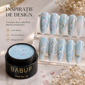 Gel de Constructie Flori Uscate | Milky Blue Petals | BGFU5 | 15g - Img 6