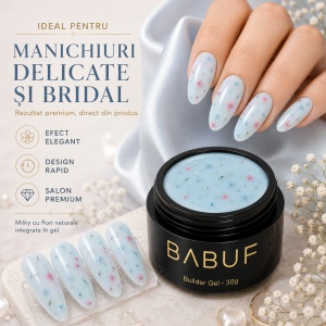 Gel de Constructie Flori Uscate | Milky Blue Petals | BGFU5 | 30g - Img 5
