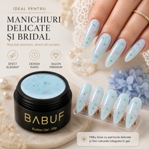 Gel de Constructie Flori Uscate | Milky Blue Petals | BGFU5 | 50g - Img 5