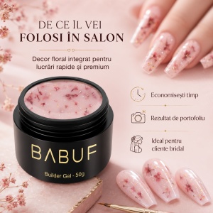 Gel de Constructie Flori Uscate | Milky Pink Petals | BGFU10 | 50g - Img 7