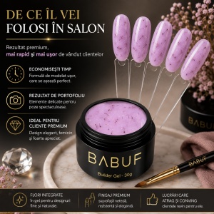 Gel de Constructie Flori Uscate | Pink Petals | BGFU6 | 30g - Img 7