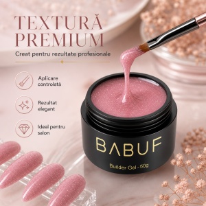 Gel de Constructie Reflectiv Autonivelant | Blush Pink Sparkle | GBG10 | 50g - Img 4