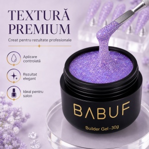 Gel de Constructie Reflectiv Autonivelant | Lavender Glitter | GBG2 | 30g - Img 4