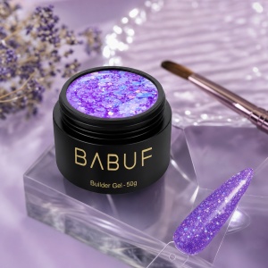 Gel de Constructie Reflectiv Autonivelant | Lavender Glitter | GBG2 | 50g - Img 2
