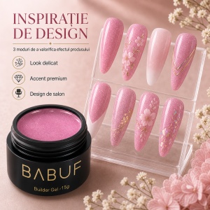 Gel de Constructie Reflectiv Autonivelant | Rose Shimmer | GBG15 | 15g - Img 6