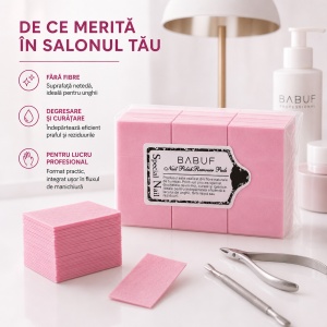 Servetele Unghii pentru degresare roz | fara fibre | SP1 | Set 630 bucati - Img 7