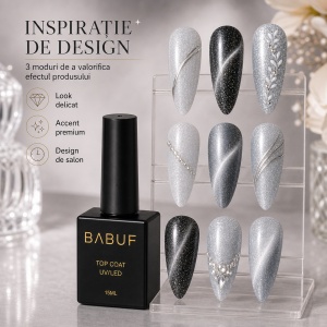 Top Coat Cat Eye | Argintiu Cromat | TCE6 | 15ml - Img 6