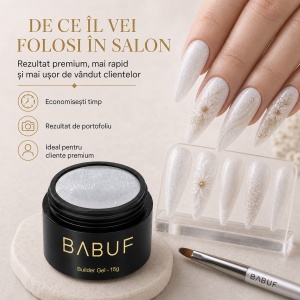 Gel de Constructie Autonivelant | Alb Laptos Glitter | BGG1 | 15g - Img 7