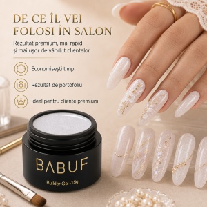 Gel de Constructie Camuflaj | Alb Laptos cu Glitter | CBG1 | 15g - Img 7