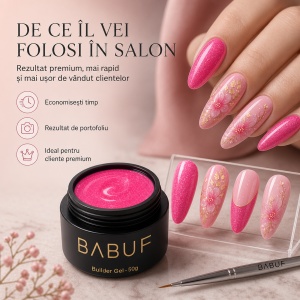 Gel de Constructie Camuflaj | Hot Pink Shimmer | CBG2 | 50g - Img 7