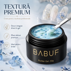 Gel de Constructie Flori Uscate | Milky Blue Petals | BGFU2 | 50g - Img 4