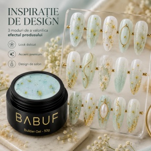 Gel de Constructie Flori Uscate | Milky Mint Petals | BGFU7 | 50g - Img 6