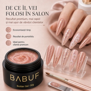Gel de Constructie Mermaid | Rose Gold Shimmer | MBG8 | 30g - Img 7