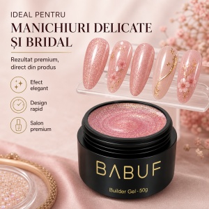 Gel de Constructie Mermaid | Rose Gold Shimmer | MBG8 | 50g - Img 5