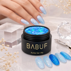 Gel de Constructie Reflectiv Autonivelant | Aqua Glitter | GBG3 | 30g - Img 3