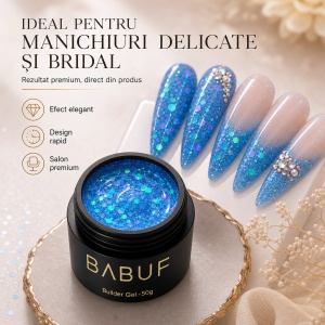 Gel de Constructie Reflectiv Autonivelant | Aqua Glitter | GBG3 | 50g - Img 5