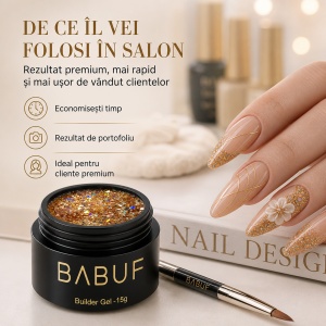Gel de Constructie Reflectiv Autonivelant | Golden Glitter | GBG4 | 15g - Img 7