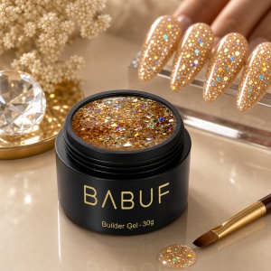 Gel de Constructie Reflectiv Autonivelant | Golden Glitter | GBG4 | 30g - Img 3