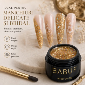 Gel de Constructie Reflectiv Autonivelant | Golden Glitter | GBG4 | 50g - Img 5