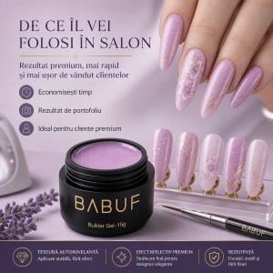 Gel de Constructie Reflectiv Autonivelant | Lavender Sparkle | GBG9 | 15g - Img 7