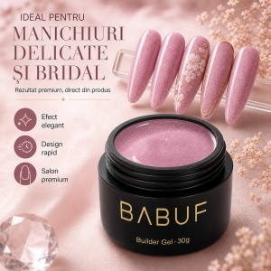 Gel de Constructie Reflectiv Autonivelant | Rose Shimmer | GBG15 | 30g - Img 5