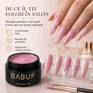 Gel de Constructie Reflectiv Autonivelant | Rose Shimmer | GBG15 | 50g - Img 7