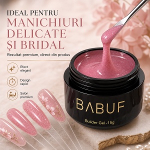 Gel de Constructie Reflectiv Autonivelant | Rose Sparkle | GBG17 | 15g - Img 5