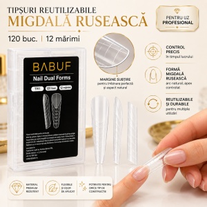 Tipsuri Reutilizabile | Migdala Ruseasca | 120 buc. | 12 marimi - Img 3