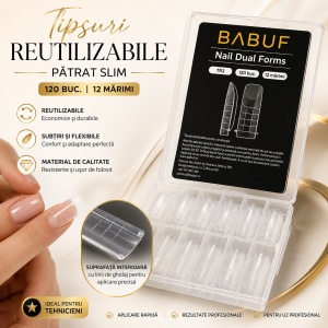 Tipsuri Reutilizabile | Patrat SLIM | 120 buc. | 12 marimi - Img 3