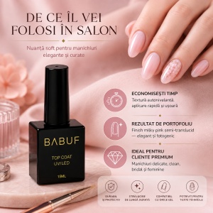 Top Coat | Milky Pink Top | TCC2 | 15ml - Img 7